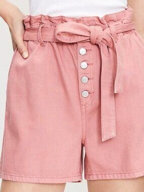 LOFT NWT Paperbag Pull On Denim Shorts size M